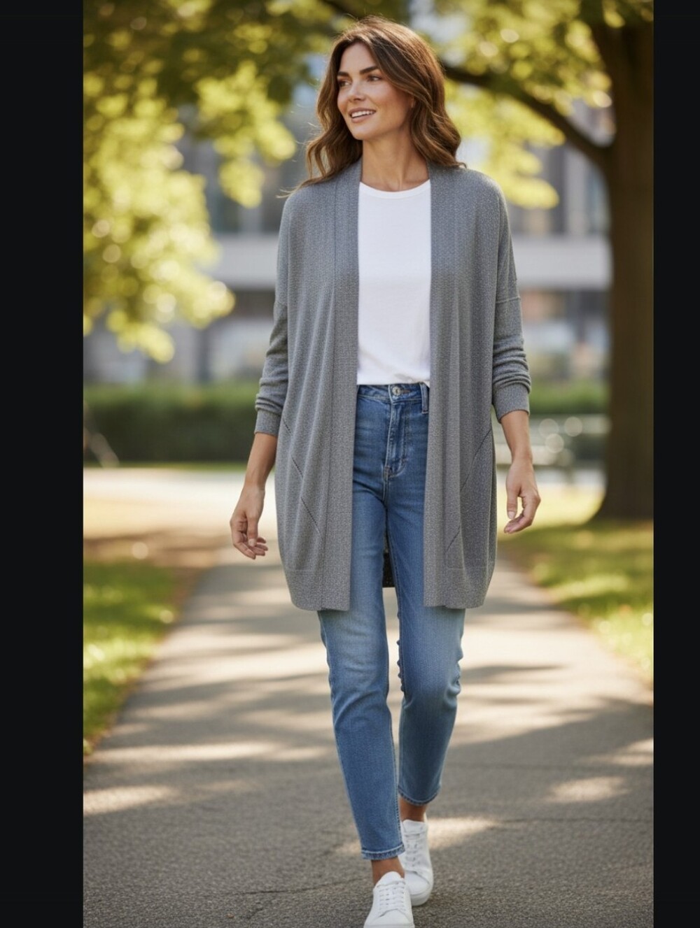 Nwt.Worthington Open-Front Gray/Silver Women's Cardigan Sweater
